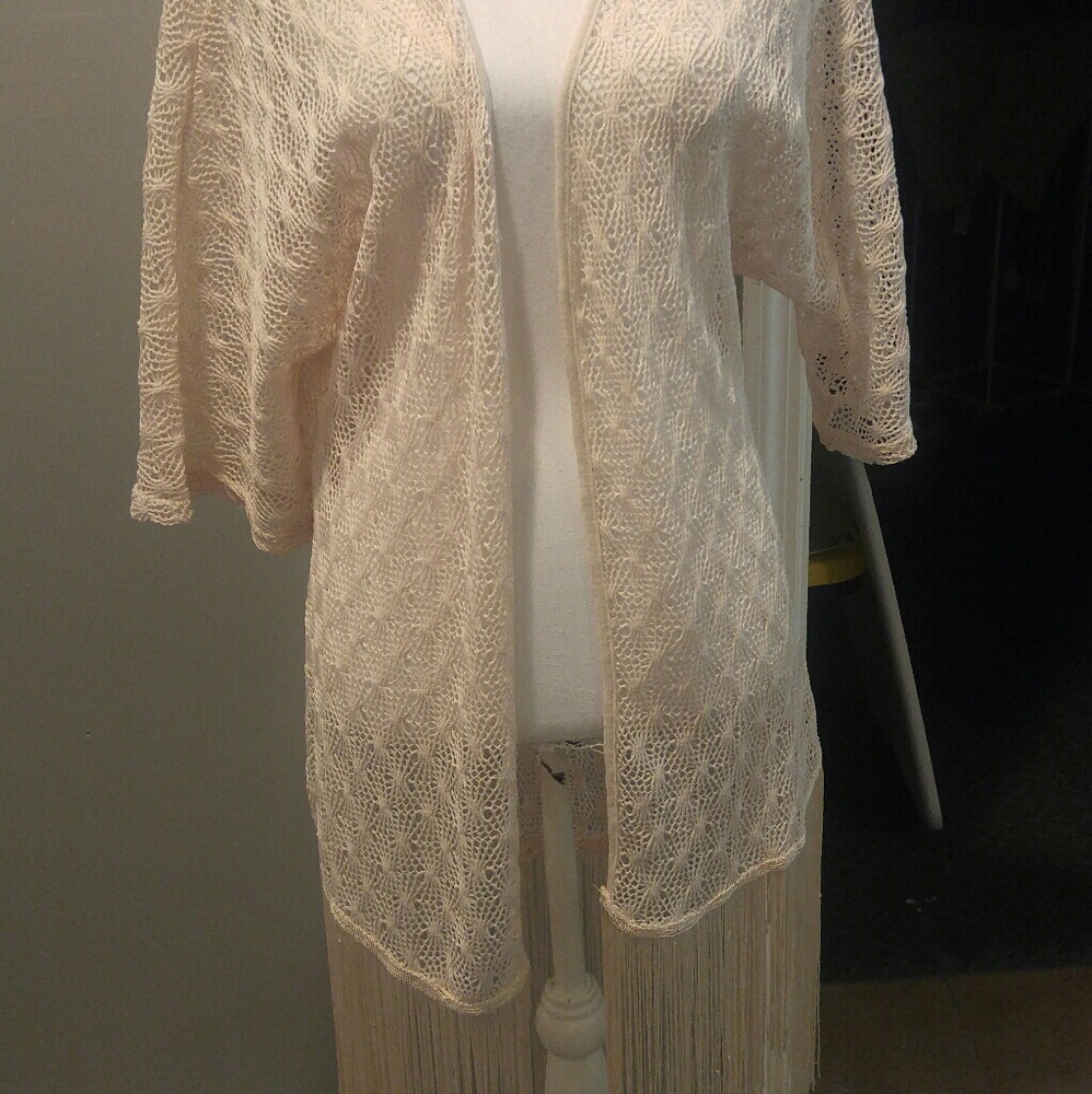 Bohemian duster with fringe or swim.cover up!
